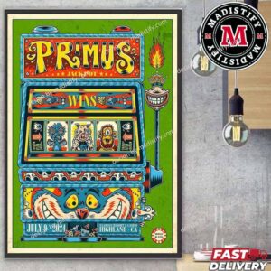 Merch Poster For Primus Show In US On July 9th 2024 At Yaamava Resort And Casino Home Decor Poster Canvas