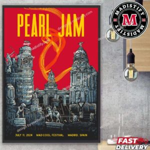 Merch Poster Pearl Jam Event Poster Dark Matter Show 2024 In Spain On July 11 At Mad Cool Festival Madrid Art By Villy Villian Home Decoration Poster Canvas