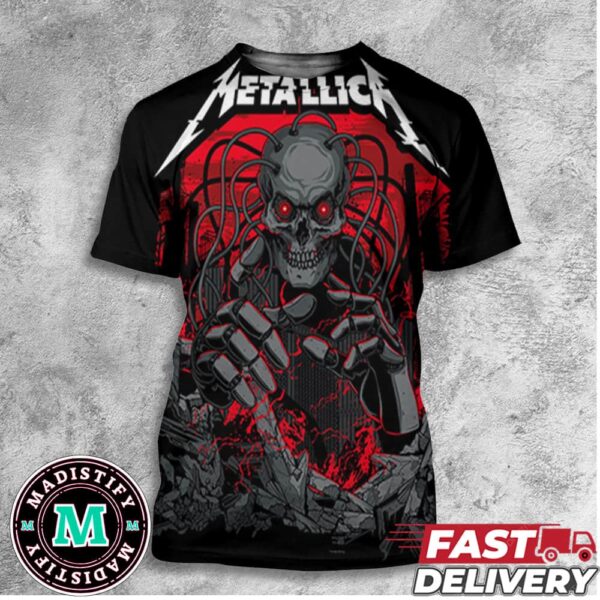 Metallica Artwork Merchanic Version Based On Their Music Video For Spit Out The Bone All Over Print T-Shirt