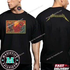 Metallica Madrid Full Limited Poster Of Puis Calzada M72 World Tour No Repeat Weekend July 14 2024 Madrid Spain Estadio Civitas Metropolitano Two Sides Unisex T-Shirt