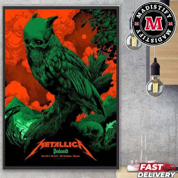 Metallica Part 4 Of 5 From Ken Taylor Art Exclusive At The Warsaw Pop-Up Shop July 5th And 7th M72 World Tour No Repeat Weekend PGE Narodowy Poland Home Decoration Poster Canvas