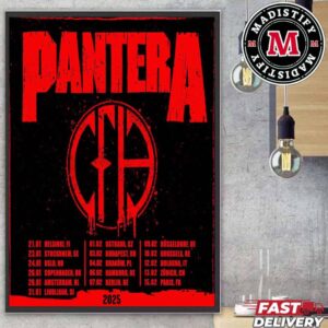 Pantera EU Tour 2025 Schedule List Date Home Decoration Poster Canvas