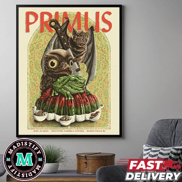 Primus July 15 2024 Mountain America Center Idaho Falls ID Limited Poster Merchandise Poster Canvas