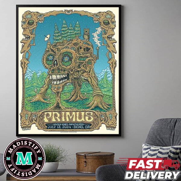 Primus The Poster For Tonight’s Show In Bend OR Limited Edition Hayden Homes Amphitheater July 13 2024 Poster Canvas