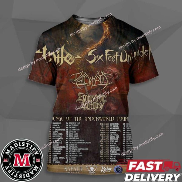 Six Feet Under Revenge Of The Underworld Tour 2025 Schedule List Date Unisex All Over Print Essentials T-Shirt