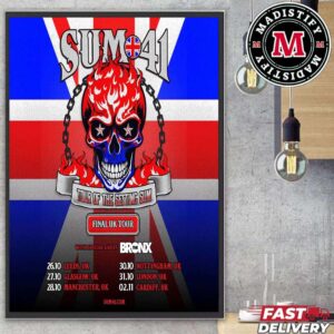 Sum 41 Final Uk Tour 2024 Tour Of The Setting Sum Schedule List With The Bronx Home Decor Poster Canvas