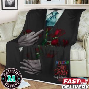 The Death Of Slim Shady Middle Finger Roses Eminem Merchandise Fleece Blanket