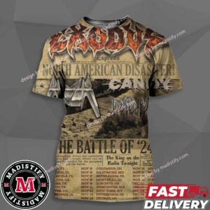 The Exodus Tour 2024 North American Disaster The Battle Of 24 Schedule List Date Unisex All Over Print Essentials T-Shirt