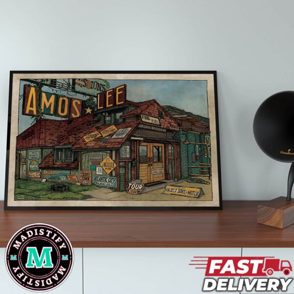 The Mighty Amos Lee Tour 2024 Schedule Lists Limited Edition Poster Merchandise Home Decor Poster Canvas