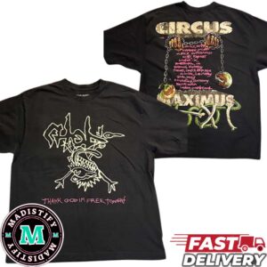 UTOPIA Travis Scott Circus Maximus Thank God I’m Free Tonight 2024 Tour Stops Two Sides T-Shirt