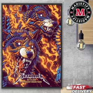 Warsaw Night 1 Limited Poster Part 1 Of 2 By Bioworkz Available On Metallica Show July 5th 2024 PGE Narodowy Warsaw Poland M72 World Tour No Repeat Weekend Home Decor Poster Canvas