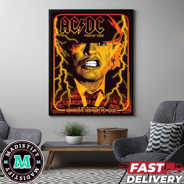 AC DC PWR UP Tour 31 July 4 August 2024 Hannover Germany Messe Concert Poster Two Shows Poster Canvas