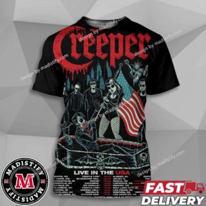 Creeper Live In The USA Tour 2024 Schedule List With Twin Temple Unisex All Over Print T-Shirt