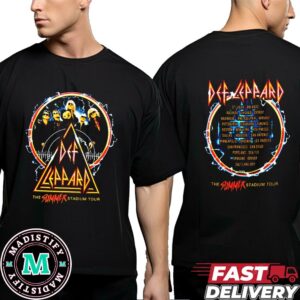 Def Leppard The Summer Stadium Tour 2024 Tour Stops Two Sides T-Shirt