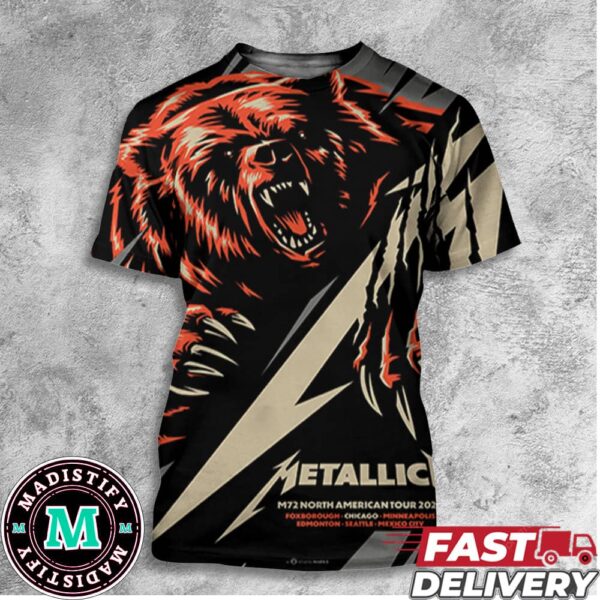 Exclusive Pop-Up Shop Poster For M72 Chicago Metallica North American Tour 2024 August 8 No Repeat Weekend At Soilder Field All Over Print T-Shirt