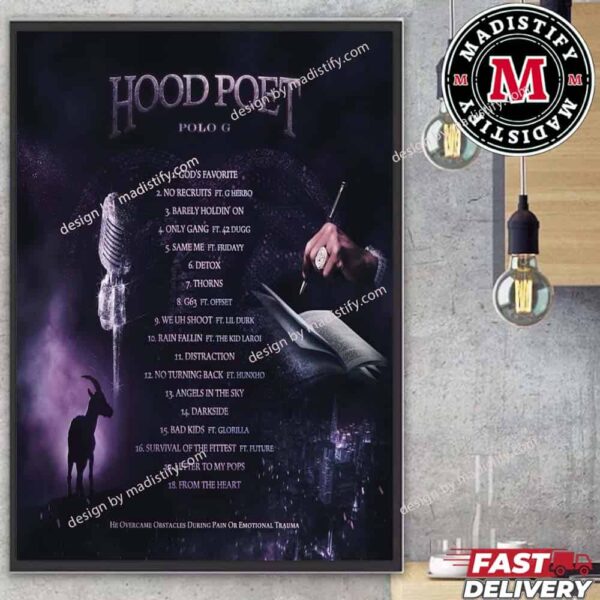 Full Track List Hood Poet By Polo G Releasing On August 9th 2024 Home Decor Poster Canvas