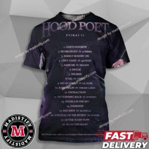 Full Track List Hood Poet By Polo G Releasing On August 9th 2024 Unisex All Over Print T-Shirt