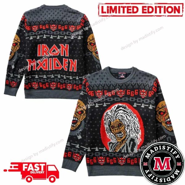 Iron Maiden 666 Logo Christmas 2023 For Fans Xmas Ugly Sweater Iron Maiden Ugly Sweater