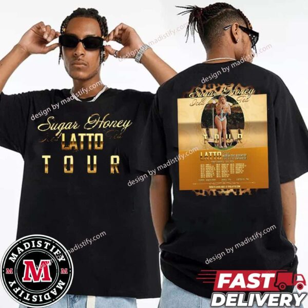 Latto The Sugar Honey Iced Tea Tour 2024 With Mariah The Scientist And Karrahbooo Schedule List Unisex Essentials Two Sides T-Shirt