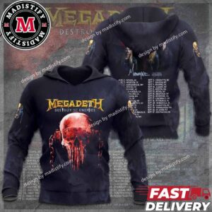 Megadeth Destroy All Enemies 2024 Tour Merch North America Tour Schedule Date List All Over Print Unisex Hoodie T Shirt