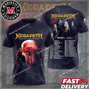 Megadeth Destroy All Enemies 2024 Tour Merch North America Tour Schedule Date List All Over Print Unisex T Shirt