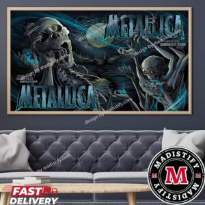 Merch Poster All Two Nights In M72 Edmonton Alberta Commonwealth Stadium On 25th August 2024 North America Tour Metallica Pop-Up Home Decor Horizontal Poster