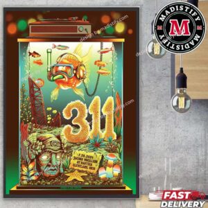 Merch Poster For 311 Band Show In USA Unity Tour 2024 At Cleveland Ohio On July 28 Home Decorations Poster Canvas