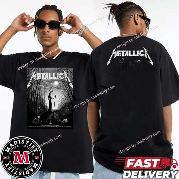 Merch Poster Metallica M72 Edmonton Pop-Up In Alberta Canada On August 23th And 25th M72 North American Tour 2024 At Commonwealth Stadium Art By Stag Of The Haunted Forest Essential Two Side Shirt