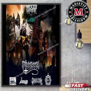 Mexico Metal Fest 2024 Possessed Poster Full Line Up Home Decor Poster Canvas