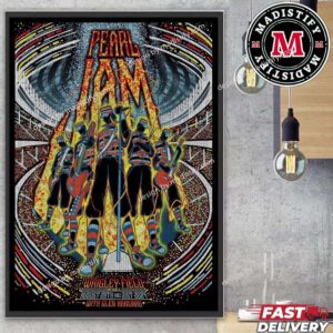 Official Pearl Jam Poster For The Show In Chicago At Wrigley Field Stadium On August 29th And 31st 2024 With Glen Hansard Art By Brad Klausen Home Decor Poster Canvas