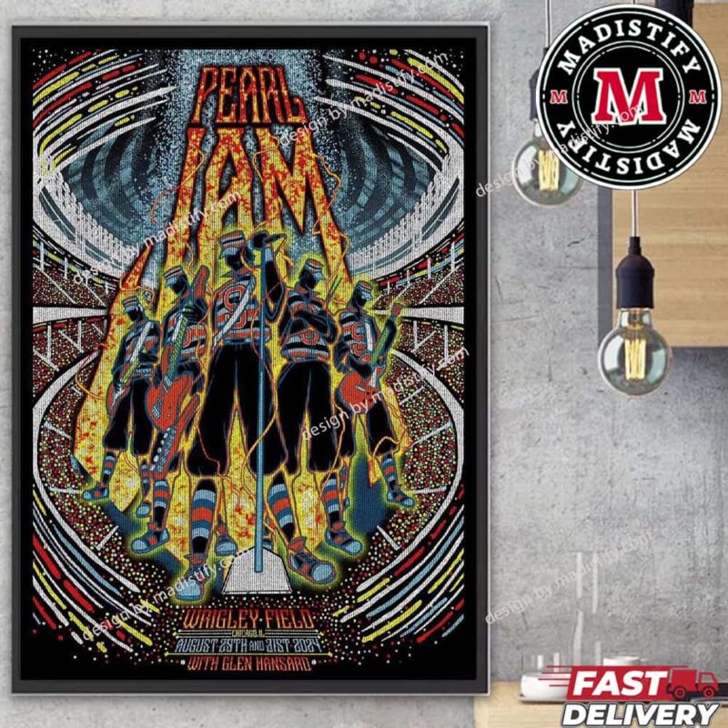 Official Pearl Jam Poster For The Show In Chicago At Wrigley Field