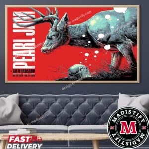 Official Pearl Jam Poster For The Show In Chicago At Wrigley Field Stadium On August 29th And 31st 2024 With Glen Hansard Art By Luke Preece Home Decor Horizontal Poster