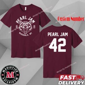 Official Tee Merch Pearl Jam Grizzly Tee Bear Head 42 At Washington-Grizzly Stadium On August 22nd 2024 In Missoula Montana Unisex Two Sides T-Shirt