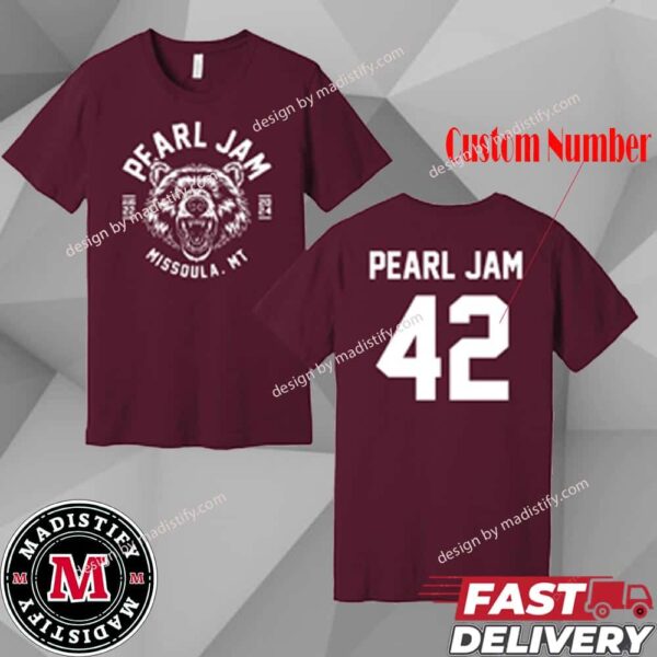 Official Tee Merch Pearl Jam Grizzly Tee Bear Head 42 At Washington-Grizzly Stadium On August 22nd 2024 In Missoula Montana Unisex Two Sides T-Shirt