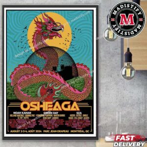 Osheaga Official Line Up Limited Edition August 2-3-4 Tour 2024 Parc Jean-Drapeau Montreal QC Canada Home Decorations Poster Canvas