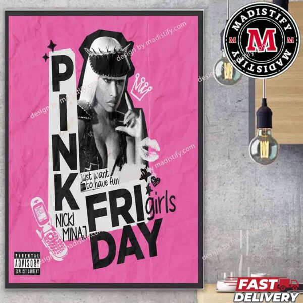 Pink Friday Girls Nicki Minaj New Uppdate Track List 2024 Home Decor Poster Canvas