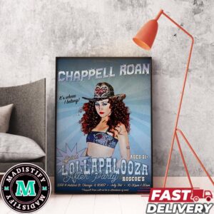 Poster For Chappell Roan After Party Lollapalooza In Chicago On July 31st 2024 Poster Canvas