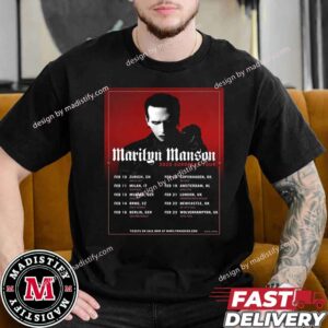 Poster For Marilyn Manson European Tour 2025 Schedule List Unisex Essentials T-Shirt