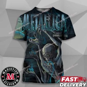 Second Night In M72 Edmonton Alberta Commonwealth Stadium On 25th August 2024 North America Tour No Repeat Weekend Metallica Pop-Up Shop 3D T-Shirt