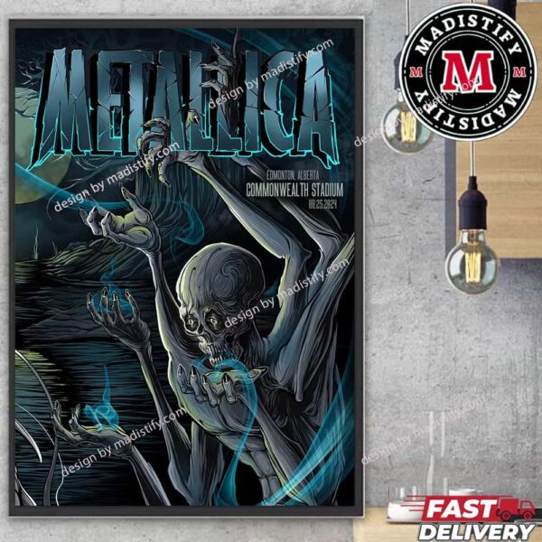 Second Night In M72 Edmonton Alberta Commonwealth Stadium On 25th August 2024 North America Tour No Repeat Weekend Metallica Pop-Up Shop Home Decorations Poster Canvas