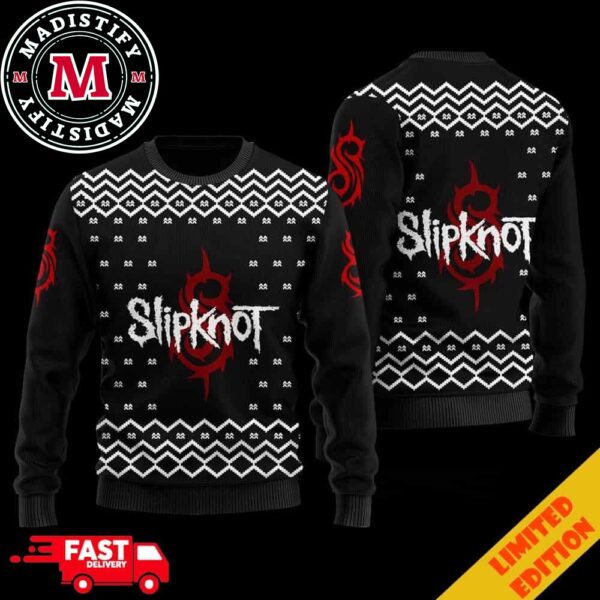 Slipknot Black Snowflakes Pattern Holiday 2024 Chirstmas Gifts 2024 Xmas For Family And Friends Ugly Sweater