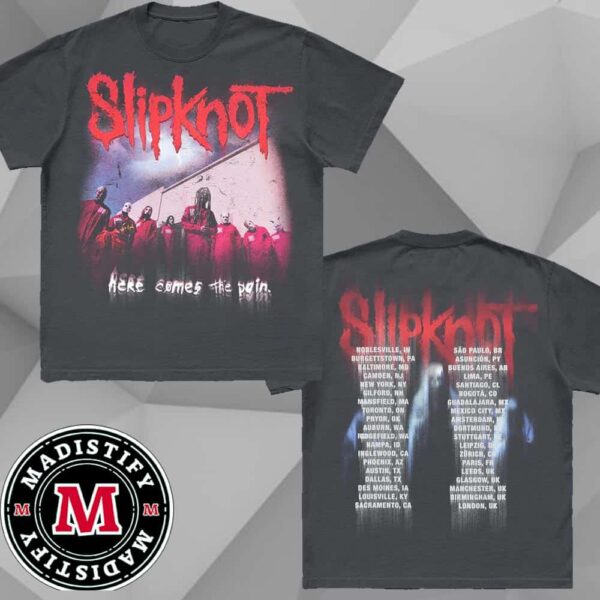 Slipknot Here Comes The Pain Tour 2024 Photo T-Shirt Merchandise Unisex Two Sides