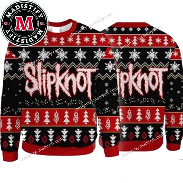 Slipknot Logo Snowflakes And Christmas Tree 2024 Chirstmas Gifts 2024 Xmas For Family And Friends Ugly Sweater