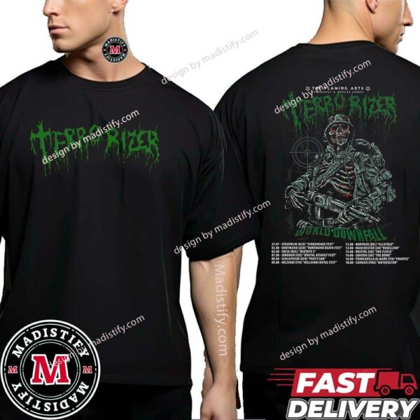 Terrorizer World Downfall 2024 Tour Schedule List Date Unisex Essentials Two Sides T-Shirt