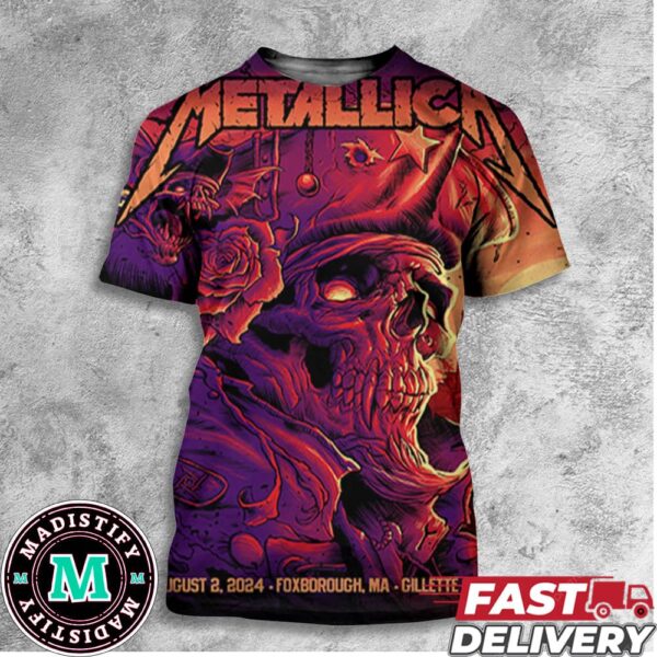 Tonight In Foxborough MA M72 North American Tour August 2 2024 Metallica Show At Gillette Stadium  And The Guys From Pantera And Mammoth WVH All Over Print T-Shirt