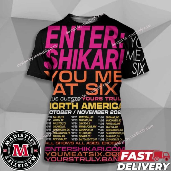 You Me At Six North America Tour 2024 Final Tour With Enter Shikari Schedule List Date Essentials Unisex All Over Print Shirt