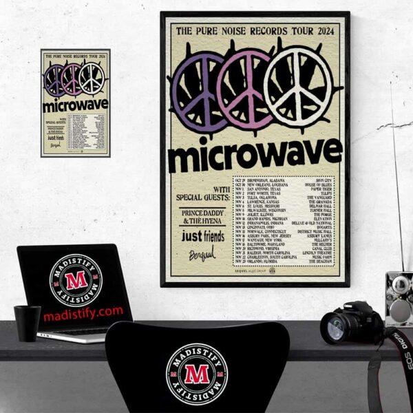 Benquad The Pure Noise Records Tour 2024 Microwave Tour Dates On October And November Home Decor Poster Canvas