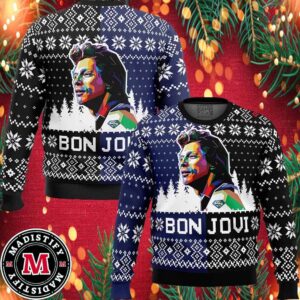 Bon Jovi Ugly Christmas Sweater 2024 Unisex Sweater Xmas