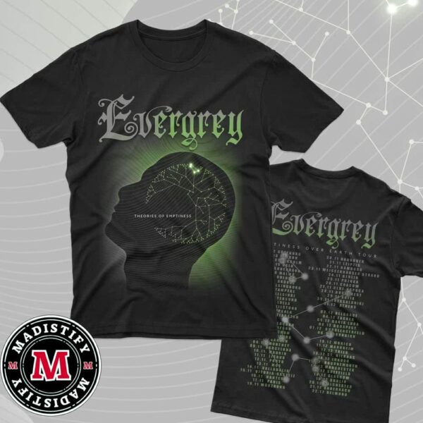 Evergrey Tiness Over Earth Tour 2024 Schedule List Merchandise Tee Shirt Unisex Two Sides