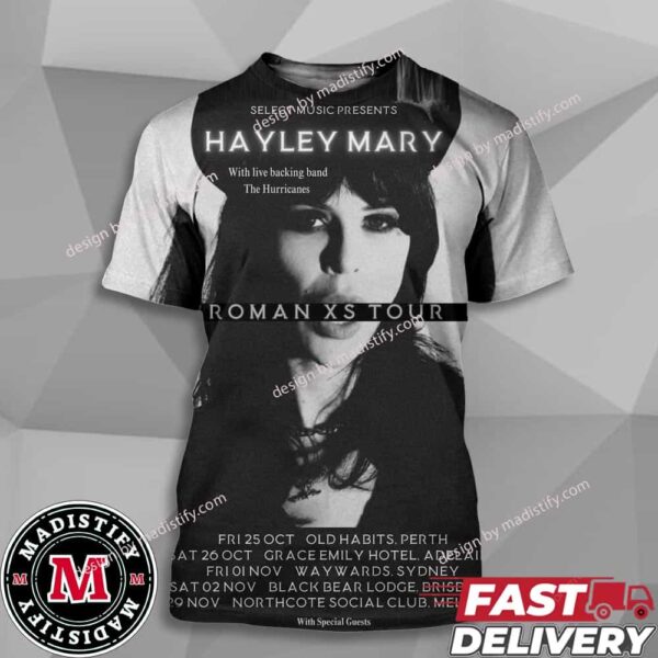 Hayley Mary Roman XS Tour Of Australia On October And November 2024 Schedule List All Over Print Unisex Tee Shirt